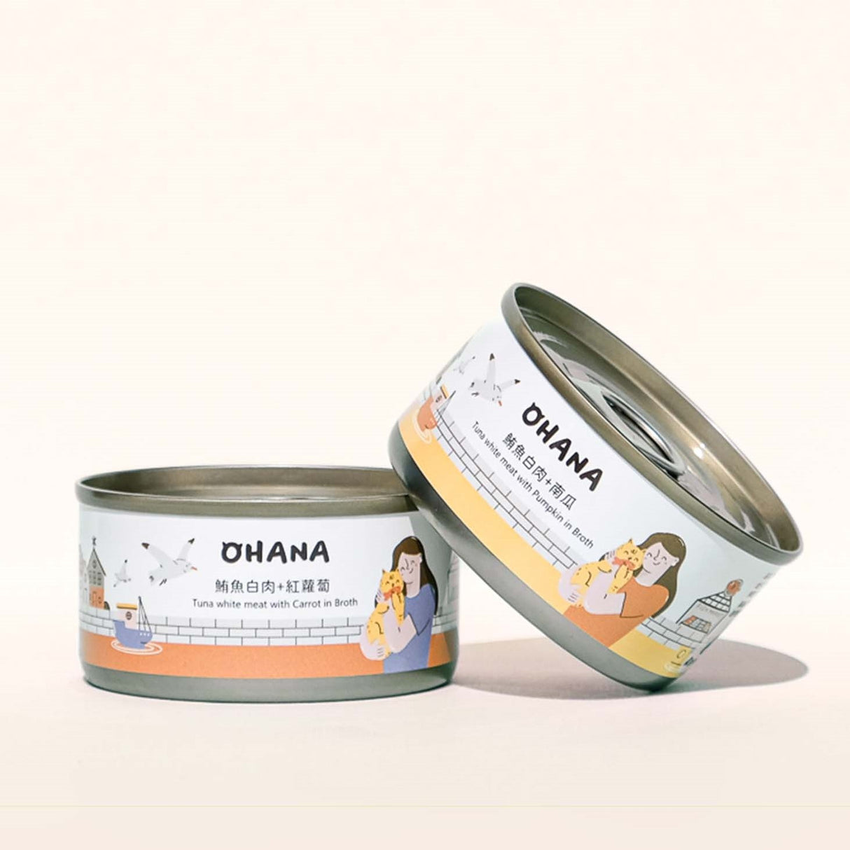 OHANA歐哈吶 鮪魚白肉系列 / 鮮嫩雞肉系列 天然無膠無穀貓湯罐 80g