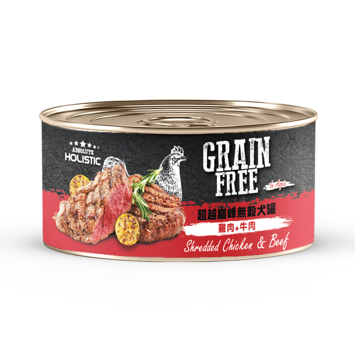 Absolute Holistic超越巔峰 雞肉底系列 無穀犬罐 犬副食罐 80g