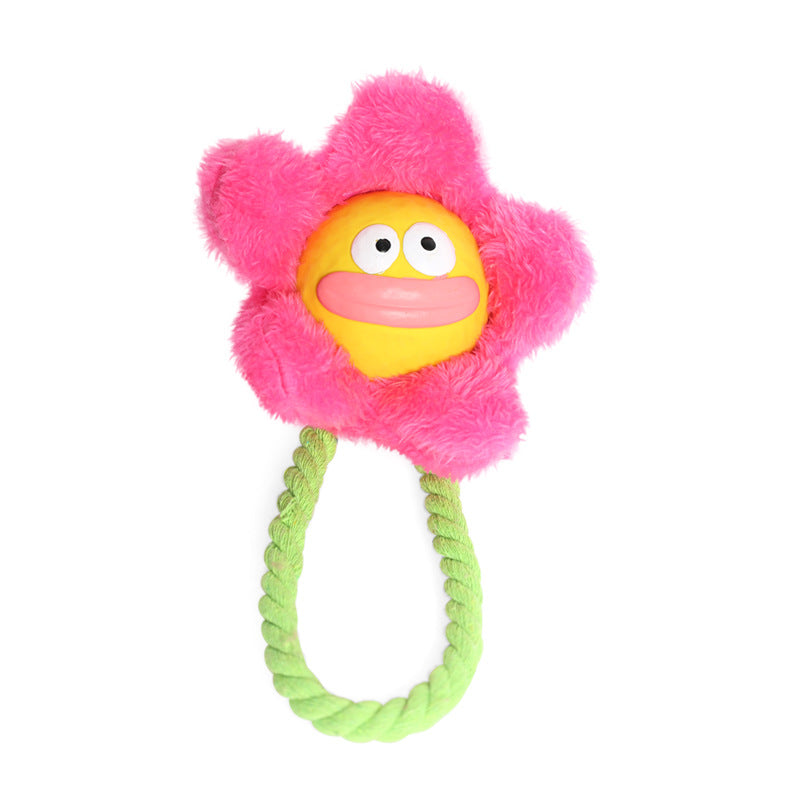 Q-MONSTER 小花臉 獅子頭 乳膠毛絨玩具 拉扯玩具