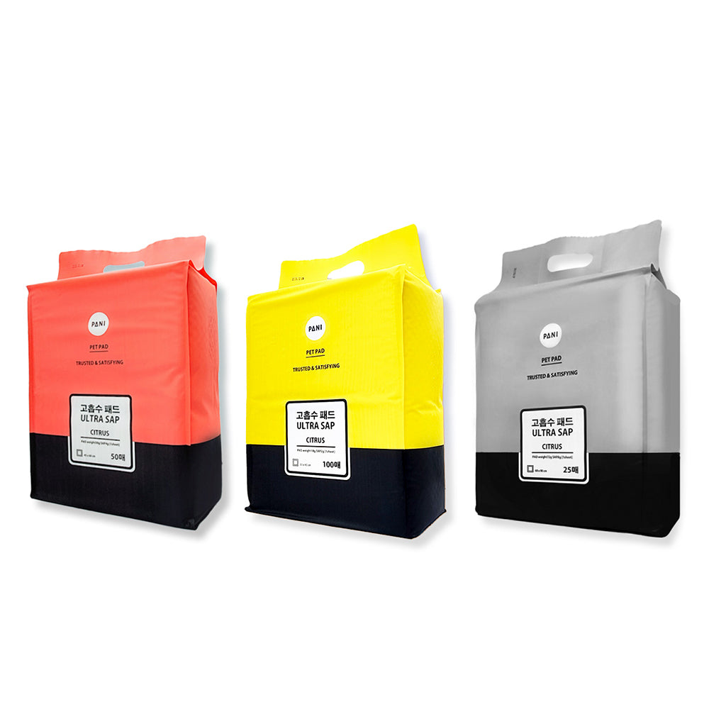 PANI 淡柑橘味 加厚型吸水寵物尿布墊 升級背膠款 S / M / L / 雙倍加厚M