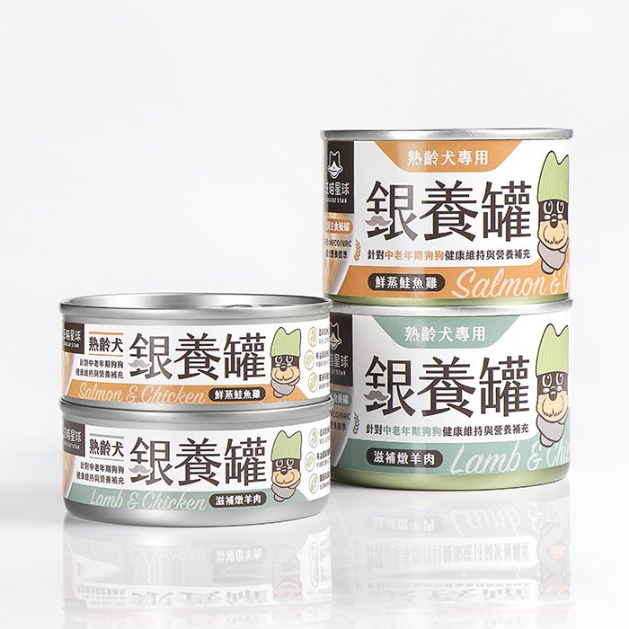 DogCatStar汪喵星球 熟齡犬低鈉無膠主食罐 銀養罐 80g / 165g