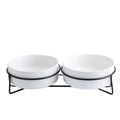 黑鐵架陶瓷碗 雙碗組 / 白色 / 13 cm