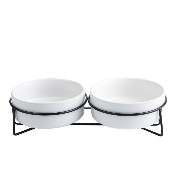 黑鐵架陶瓷寵物碗 護頸寵物碗 6色 2種尺寸