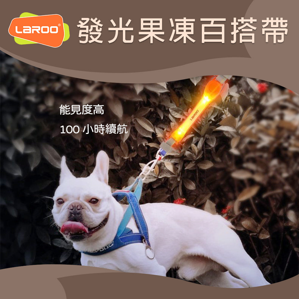 LaRoo萊諾 發光果凍百搭帶 LED發光吊飾 狗項圈吊飾