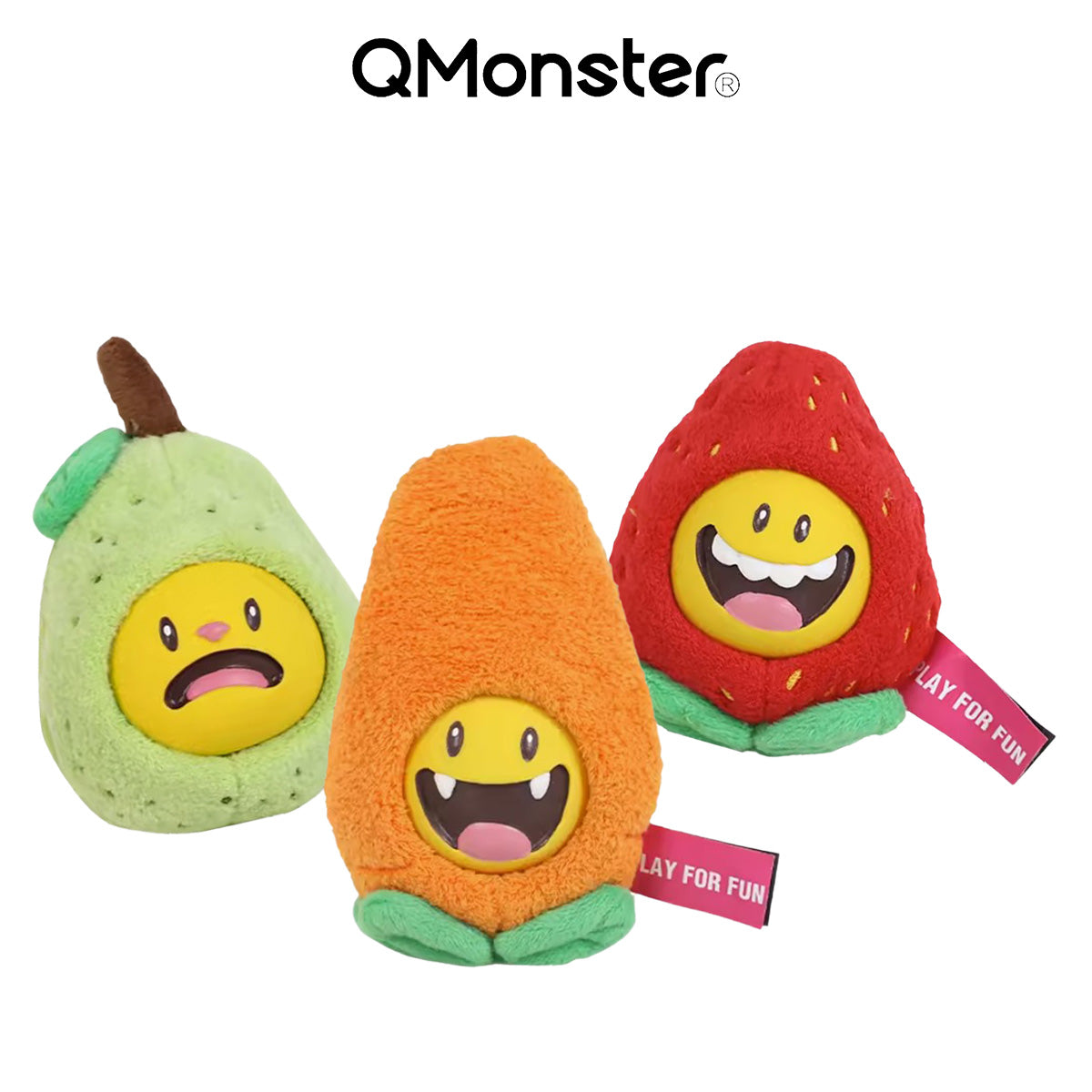 Q-MONSTER 包果家族 發聲耐咬 乳膠毛絨玩具