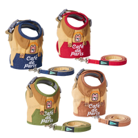 UNMIXED 巴黎咖啡店系列 寵物胸背帶+牽繩組 4種尺寸