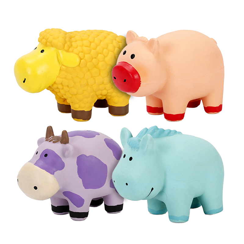 Q-MONSTER Q版農場動物家族 乳膠玩具 寵物發聲玩具