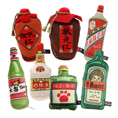 Q-MONSTER 貓酒系列寵物玩具 貓薄荷抱枕 貓抱枕