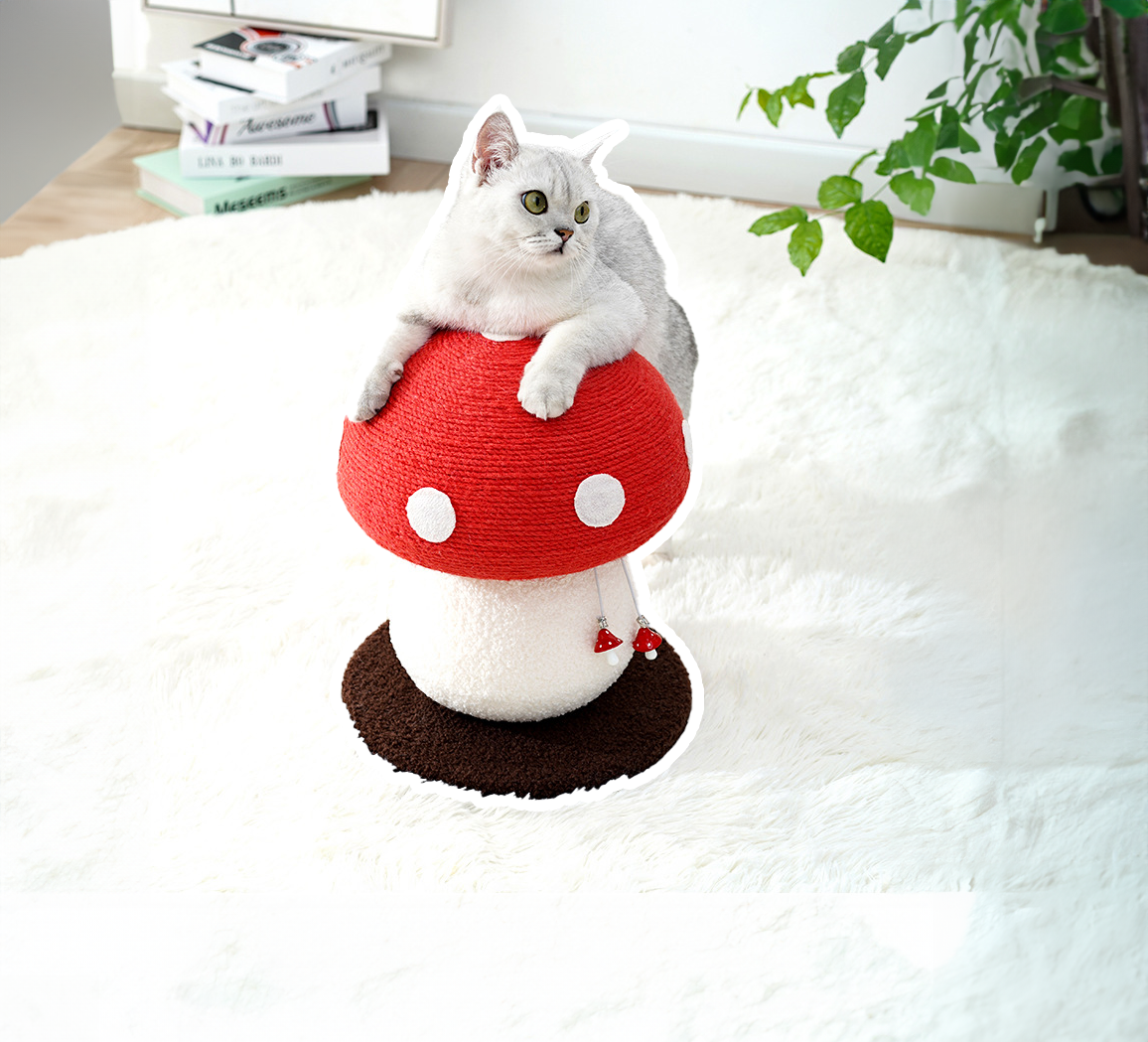 紅蘑菇貓跳台 貓爬架 貓抓柱 貓咪玩具
