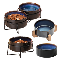 木架 / 黑鐵架星空陶瓷碗 寵物陶瓷碗 2種尺寸