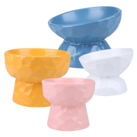 凹凸紋寵物陶瓷碗 斜口 / 平口 4色