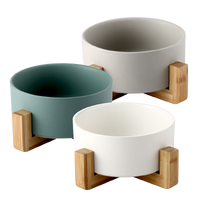 木架陶瓷寵物碗 13cm / 15.5cm 6色