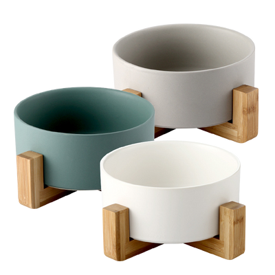 木架陶瓷寵物碗 13cm / 15.5cm 6色