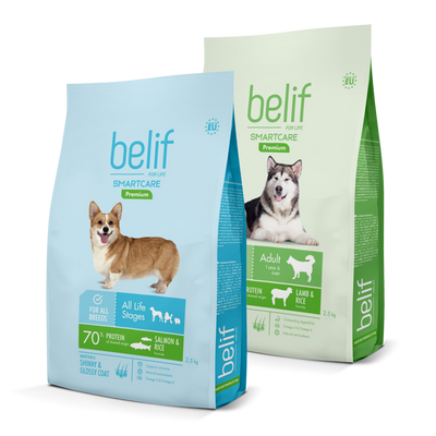 belif比利夫 犬糧 成犬羊肉腸胃敏感配方 / 鮭魚皮毛保健配方 2.5kg