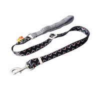 Felizpaws 狗狗彈性伸縮印花牽繩 紅黑 / 藍綠