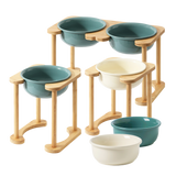 羅馬柱架陶瓷飛碟寵物碗 平架寵物碗 護頸碗架 加大碗架 單碗 雙碗