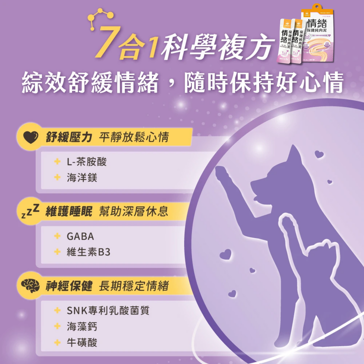 汪喵星球 【情緒/免疫】 保健純肉泥