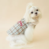 PETTRIP 繡花毛領毛呢格子馬甲