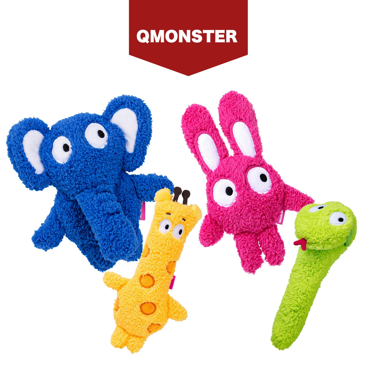 QMONSTER 治癒動物園系列 雙重發聲長絨毛毛絨玩具