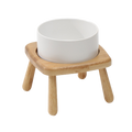 高腳木架陶瓷碗 單碗組 / 白色 / 15.5 cm