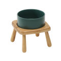 高腳木架陶瓷碗 單碗組 / 綠色 / 21 cm
