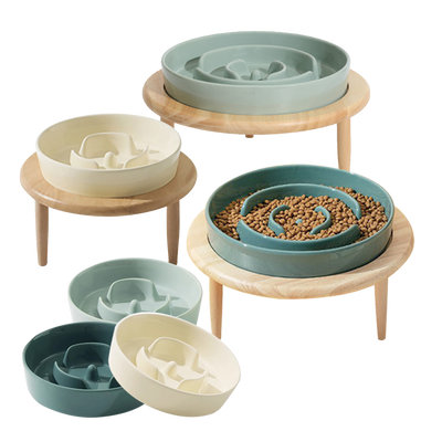木架陶瓷寵物防噎慢食碗 單碗 慢食碗 寵物碗