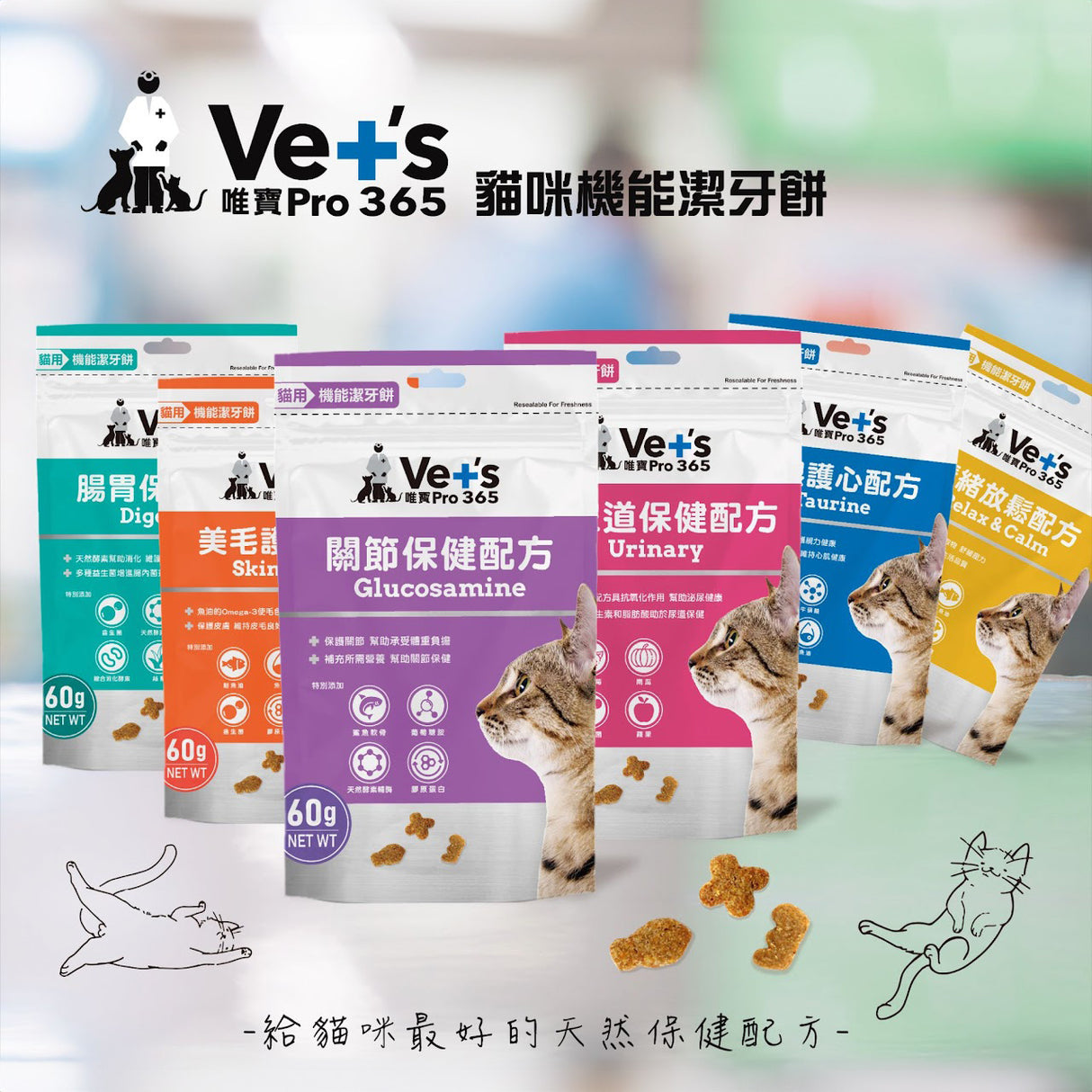 Vet's 唯寶 貓咪機能潔牙餅60g