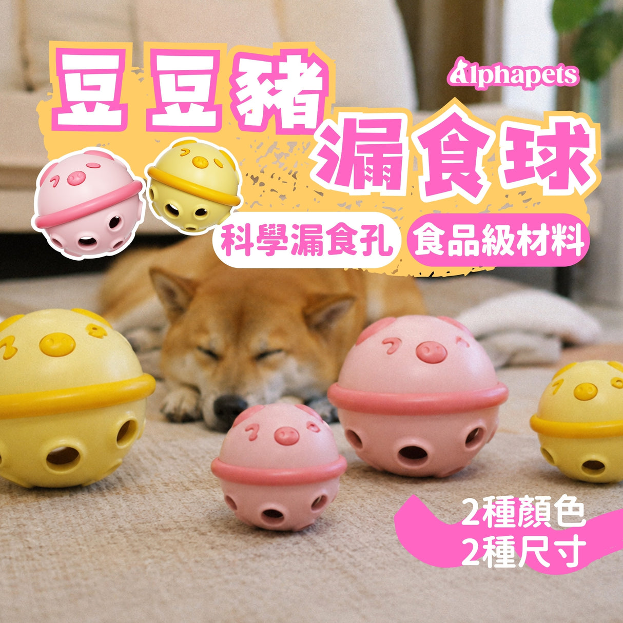 AIWO艾窩 豆豆豬漏食球 藏食玩具