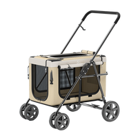 Bello BL09 輕巧便攜 車包分離式可折疊寵物推車 卡其色