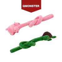 QMONSTER 長長小動物系列 毛絨發聲拔河互動玩具