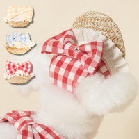 韓國MEANING 格紋蝴蝶結寵物帽 3種顏色