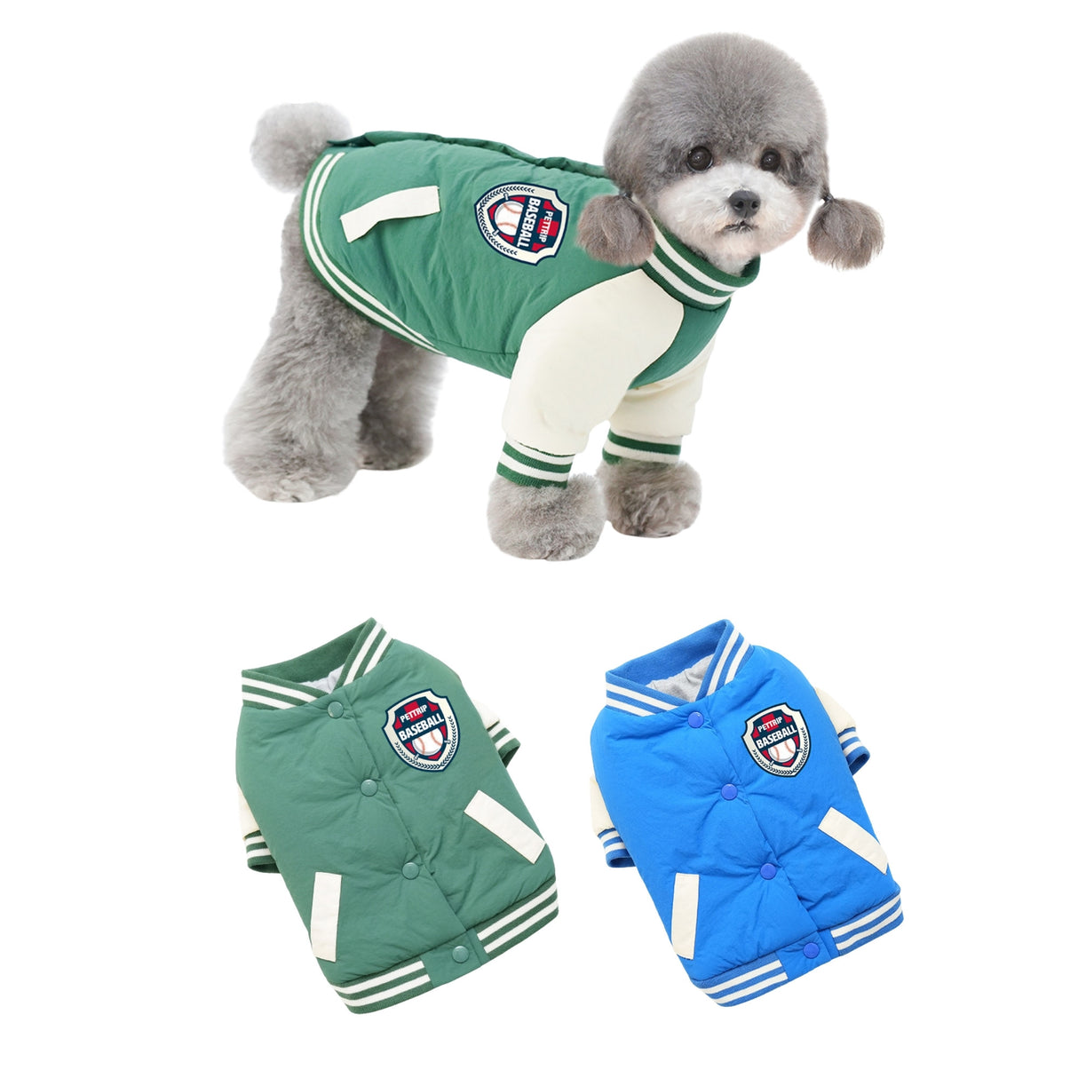 PETTRIP 後開襟棒球棉衣