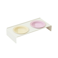 草帽陶瓷寵物碗 鐵架款 多色可替換 單碗 雙碗