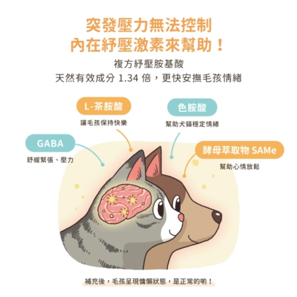 艾爾發寵物 | 『五入組』汪喵星球 紓壓胺基酸｜犬貓紓壓胺基酸 狗緊張 貓緊張 寵物舒壓