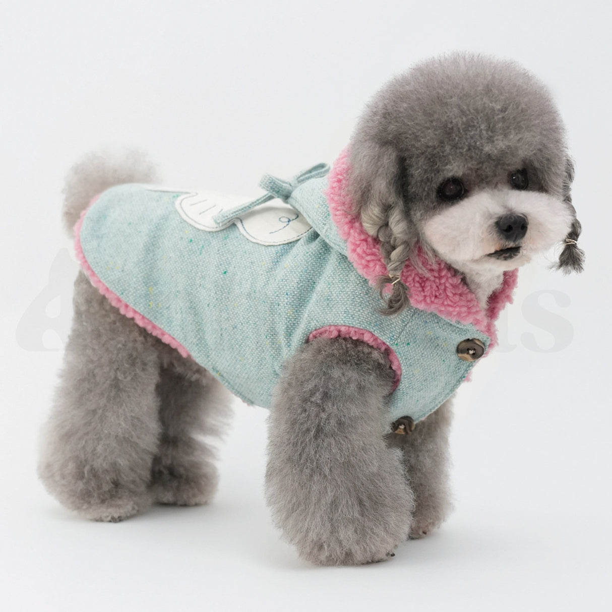 PETTRIP 和平鴿刺繡連帽棉馬甲