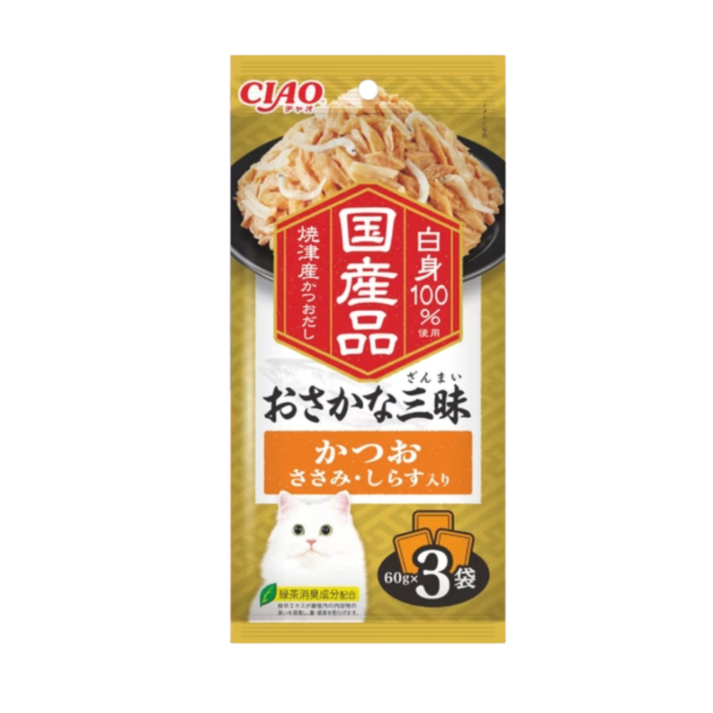 CIAO 三昧餐包系列 60g×3 貓零食 貓餐包(多口味可選 IC‑414/416/533/534）