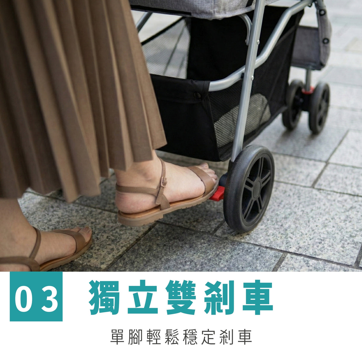 四輪單手收車寵物推車 | 15kg承重 | 灰色