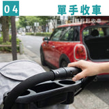 四輪單手收車寵物推車 | 15kg承重 | 灰色