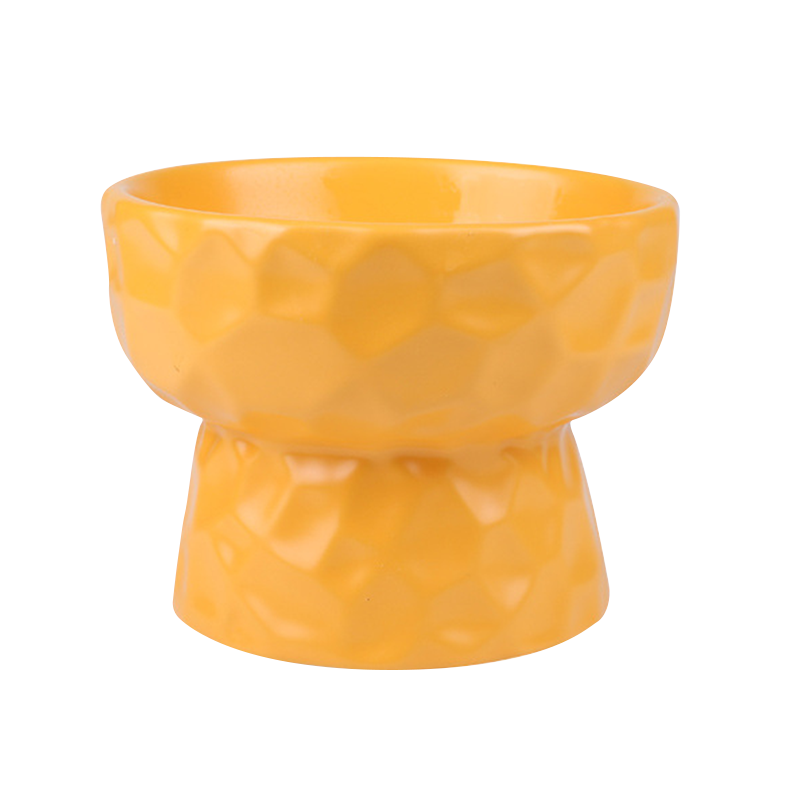 凹凸紋寵物陶瓷碗 斜口 / 平口 4色