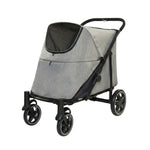 爬坡折疊寵物推車 | 40kg承重 | 銀灰+雨罩組