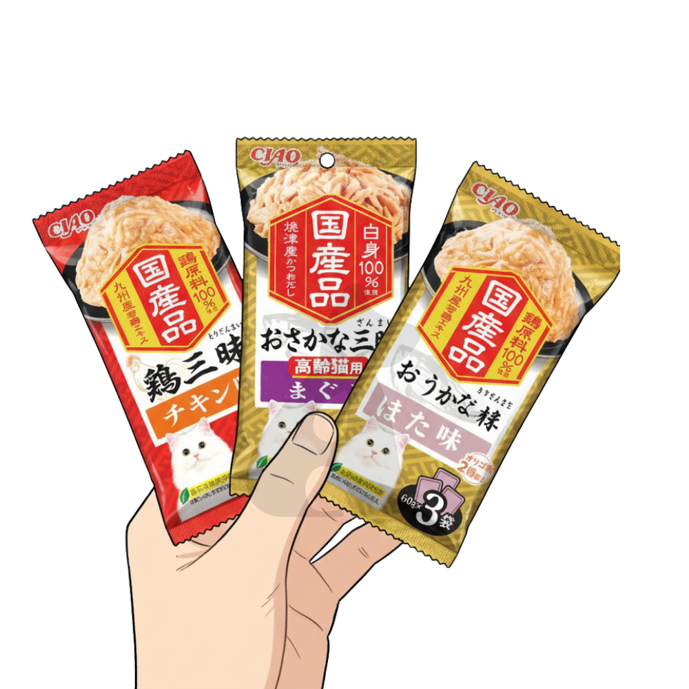 CIAO 三昧餐包系列 60g×3 貓零食 貓餐包(多口味可選 IC‑414/416/533/534）