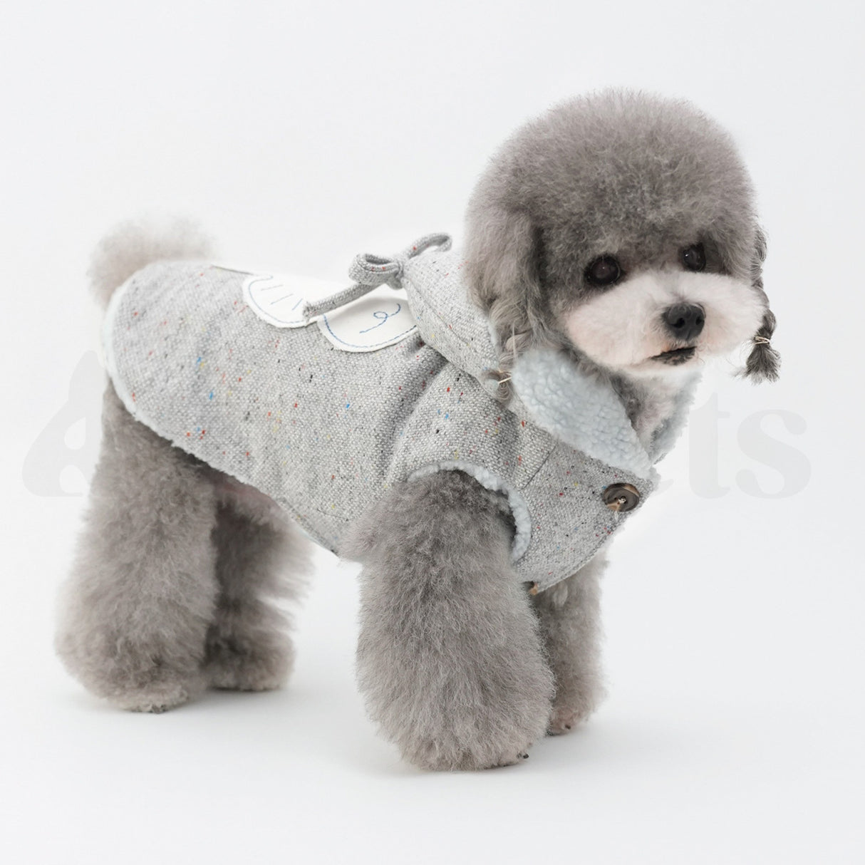 PETTRIP 和平鴿刺繡連帽棉馬甲