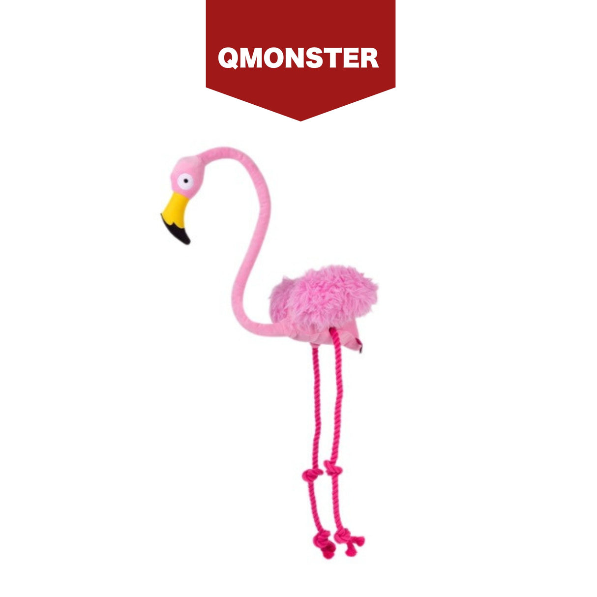 QMONSTER 烈火鳥系列 按壓發聲棉繩拔河毛絨狗玩具 磨牙解悶互動益智玩具