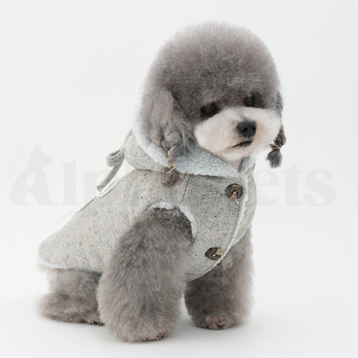 PETTRIP 和平鴿刺繡連帽棉馬甲