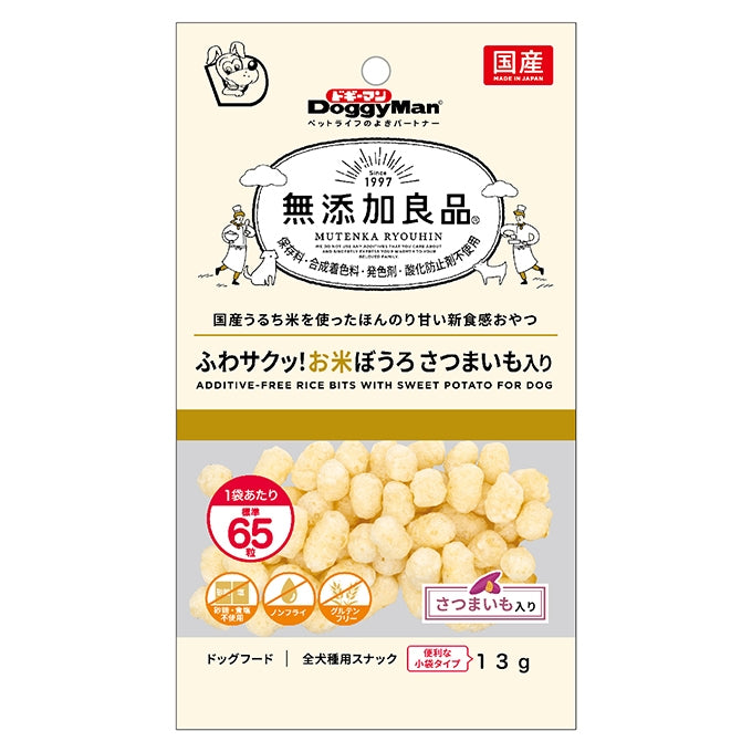 DoggyMan 多格漫 無添加良品香噴噴地瓜小米餅 13g｜日本粳米・非油炸犬用零食