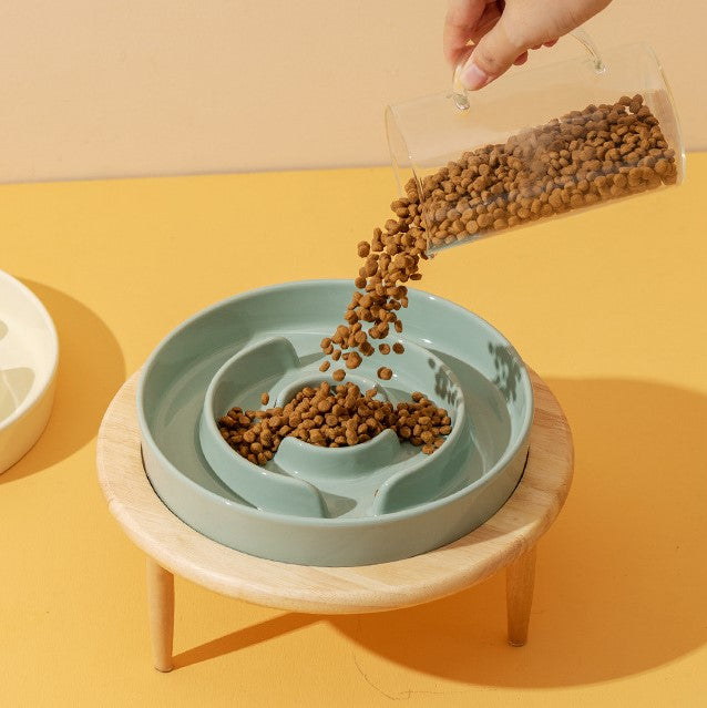 木架陶瓷寵物防噎慢食碗 單碗 慢食碗 寵物碗