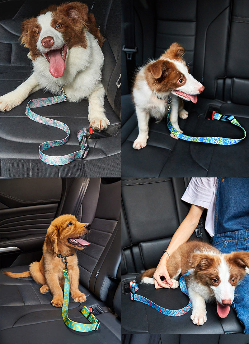印花寵物安全帶 寵物車用安全帶 79x2.5cm