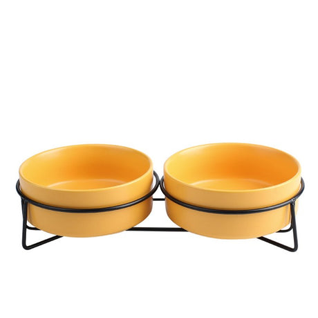 陶瓷護頸寵物碗 鐵架款 多色可替換