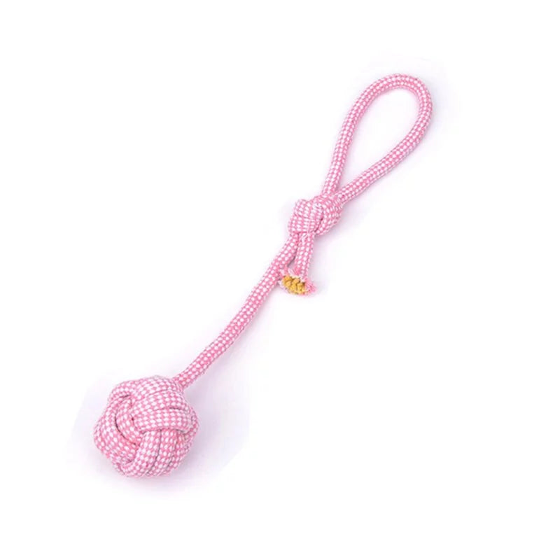 彩色拉環棉結繩球玩具