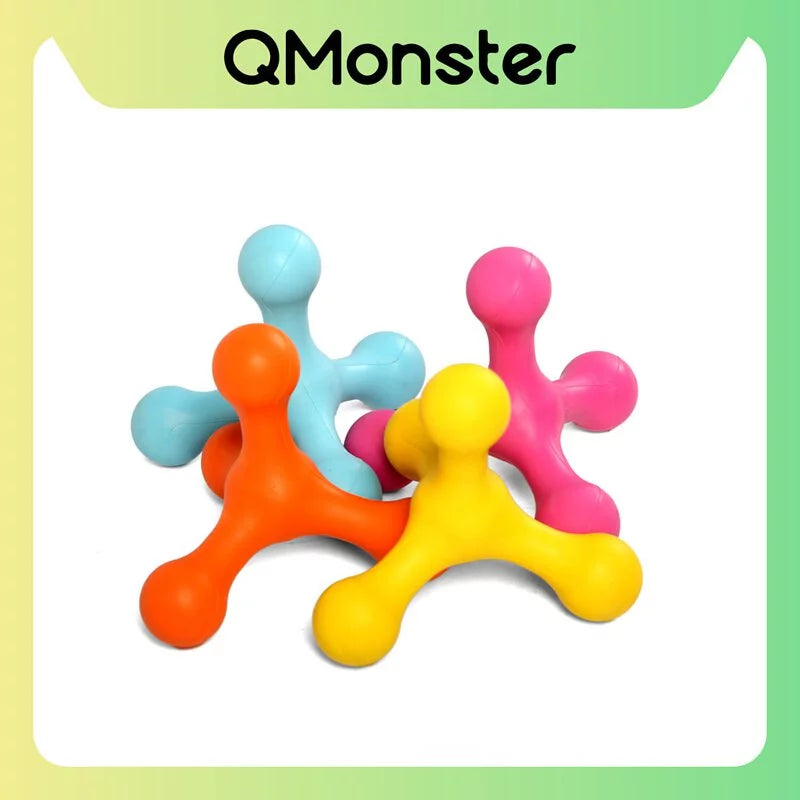 Q-MONSTER ROLY-POLY 不倒膠磨牙狗玩具 藍橘配色/小號